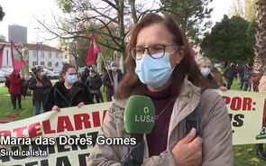 Trabalhadores da restauração manifestam-se em Lisboa por apoios e reabertura de empresas 